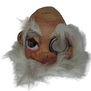 Vtg 2002 Paper Magic Group Bald Old Man Monocle Halloween Latex Mask HTF Prop